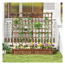 183 Cm Tall Large Raised Garden Bed With Lattice Trellis And Roof