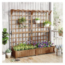 183 Cm Tall Large Raised Garden Bed With Lattice Trellis And Roof
