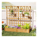 183 Cm Tall Large Raised Garden Bed With Lattice Trellis And Roof