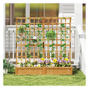 183 Cm Tall Large Raised Garden Bed With Lattice Trellis And Roof