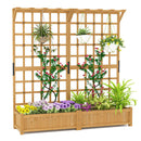 183 Cm Tall Large Raised Garden Bed With Lattice Trellis And Roof