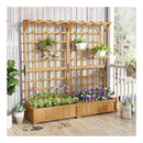 183 Cm Tall Large Raised Garden Bed With Lattice Trellis And Roof