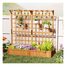 183 Cm Tall Large Raised Garden Bed With Lattice Trellis And Roof