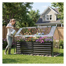 183 X 91 X 122Cm 2 Roll Up Windows Metal Raised Garden Bed Black