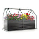 183 X 91 X 122Cm 2 Roll Up Windows Metal Raised Garden Bed Black