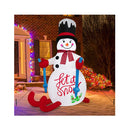 185Cm Christmas Inflatable Illuminated Skiing Snowman For Yard