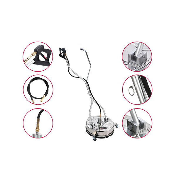 18 Stainless Steel Pressure Washer Surface Cleaner With Yoke Handlebar