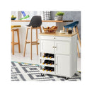 Rolling Kitchen Cart With 3 Tier Wine Racks And Cupboards