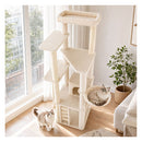 194 Cm Tall Modern Cat Tree For Indoor Cats With Condo Top Perch Beige