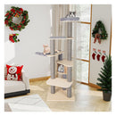 197 Cm Tall Cat Tree Multi Level Cat Tower With Top Perch Grey