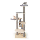 197 Cm Tall Cat Tree Multi Level Cat Tower With Top Perch Grey