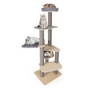 197 Cm Tall Cat Tree Multi Level Cat Tower With Top Perch Grey