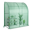 199 X 98 X 215Cm Mini Lean To Walk In Greenhouse With Flower Rack