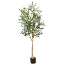 1 Pc 182Cm Artificial Olive Tree In Cement Pot With Leaves And Fruits