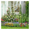 1 Pc 190 Cm Freestanding Rose Metal Trellis With Foldable Shelf White