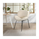 1Pc Armchair Dining Chair Accent Chairs Tub Sherpa Beige