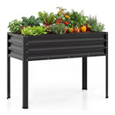 1 Piece Electro Coating Metal Large Raised Garden Bed Black