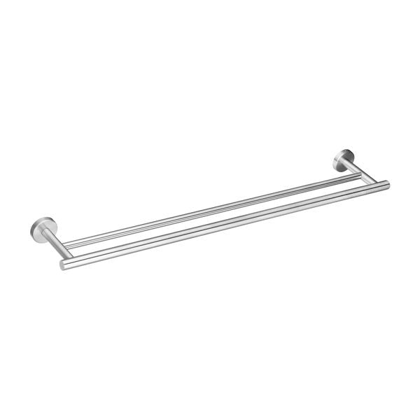 Wall Mounted Double Round Towel Rail Rack Holder Stainless Steel