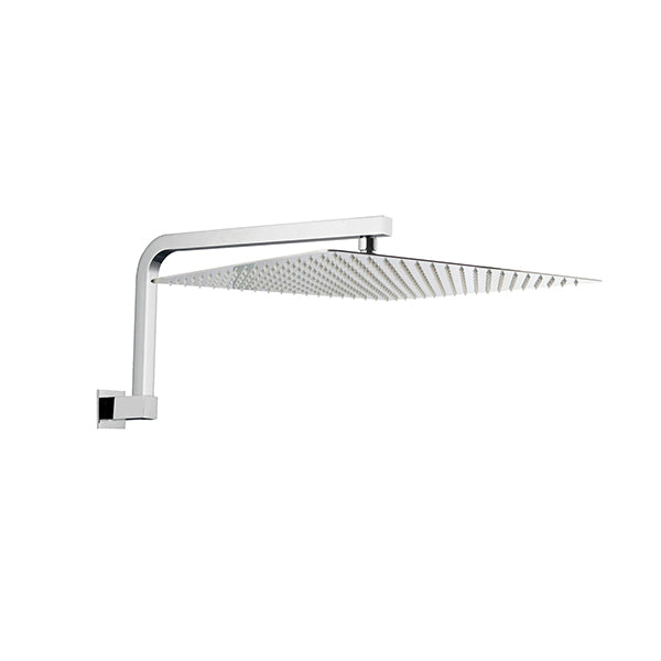 400Mm Shower Head Stainless Steel Square Chrome Gooseneck Shower Arm