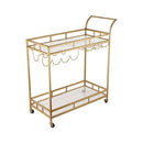 2 Tier Kitchen Bar Cart Trolley Serving Drink Coffee Liquor Tea