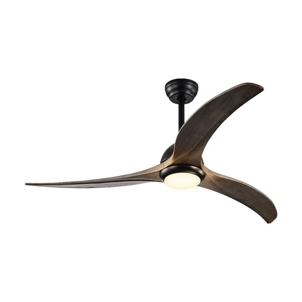 Ceiling Fan Wooden Blades Light Led Remote Control Timer