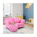 2 Seat Kids Sofa Children Lounge Bed with 2 Cute Strawberry Pillows