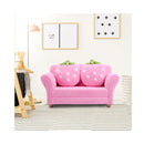 2 Seat Kids Sofa Children Lounge Bed with 2 Cute Strawberry Pillows