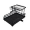 2 Tiers Foldable Kitchen Dish Rack Drain Rack Cup Bowl Plates