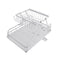2 Tier Foldable Kitchen Dish Rack Drain Rack With Drainer Tray