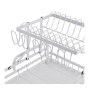 2 Tiers Foldable Kitchen Dish Rack Drain Rack Cup Bowl Plates
