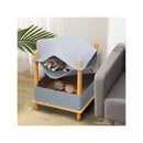 2 Tier Wooden Cat House With Condo And Removable Clothes