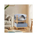 2 Tier Wooden Cat House With Condo And Removable Clothes