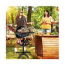 2000W Electric Bbq Grill With 2 Zone Non Stick Grilling Plate Black