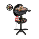 2000W Electric Bbq Grill With 2 Zone Non Stick Grilling Plate Black