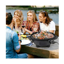 2000W Electric Bbq Grill With 2 Zone Non Stick Grilling Plate Black