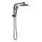 200Mm Metal Grey Shower Head With 2 Square Shower Taps
