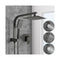 200Mm Metal Grey Shower Head With Single Square Shower Taps