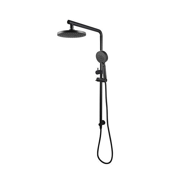 200Mm Shower Head Set Round Gooseneck Arm 5 Modes Handheld Heads Set
