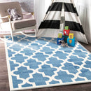 Orchid Glen Blue White Lattice Kids Rug