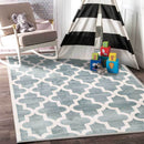 Pearl Glen Aqua White Lattice Kids Rug