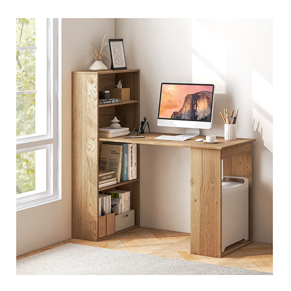 120Cm Computer Desk With Bookcase Home Office Workstation