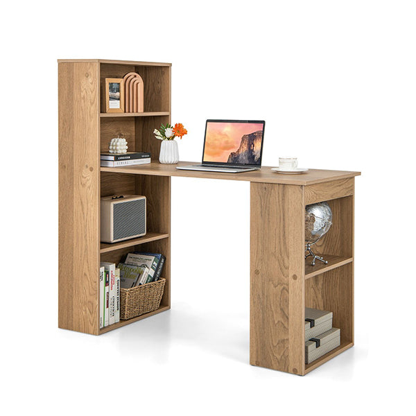 120Cm Computer Desk With Bookcase Home Office Workstation