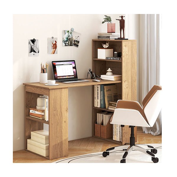 120Cm Computer Desk With Bookcase Home Office Workstation