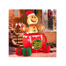 210Cm Inflatable Gingerbread Man In Hot Cocoa Mug With Led Lights