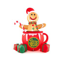 210Cm Inflatable Gingerbread Man In Hot Cocoa Mug With Led Lights