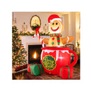210Cm Inflatable Gingerbread Man In Hot Cocoa Mug With Led Lights