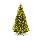 210Cm Pre Lit Artificial Christmas Tree With Multicolored Led Lights