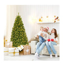 210Cm Pre Lit Artificial Christmas Tree With Multicolored Led Lights
