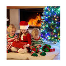 210Cm Pre Lit Artificial Christmas Tree With Multicolored Led Lights
