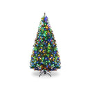 210Cm Pre Lit Artificial Christmas Tree With Multicolored Led Lights